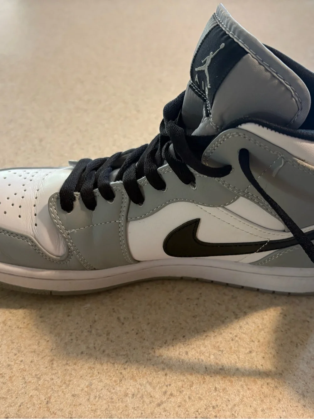 Nike Air Jordan 1 Mid Men’s Shoes - White, Gray & Black